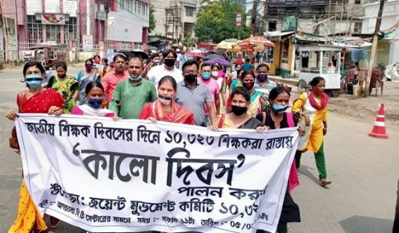 Terminated 10,323 teachers observed ‘Black Day’ in Tripura on Teacher's Day Terminated 10,323 teachers observed ‘Black Day’ in Tripura on Teacher's Day
